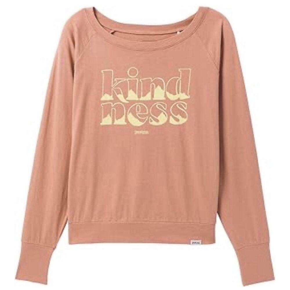 PrAna Kindness Graphic Sweatshirt Women’s XS Organic Cotton Peach Pullover
